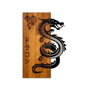 Wallity Dragon Escultura de Pared de Madera y Metal Nogal y Negro